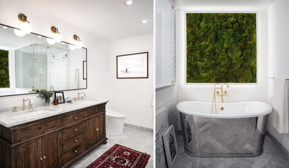 tradittional-bathroom-with-green-artwork