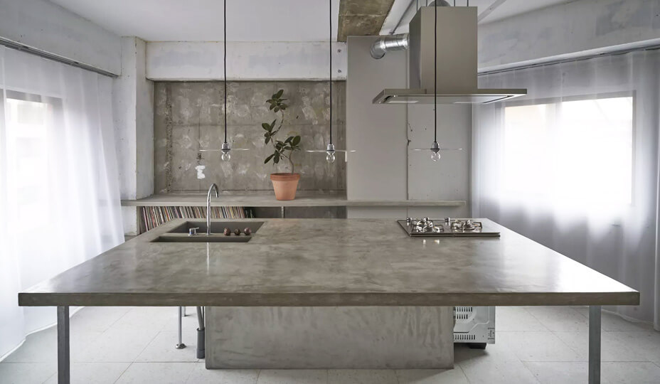 all concrete kitchen