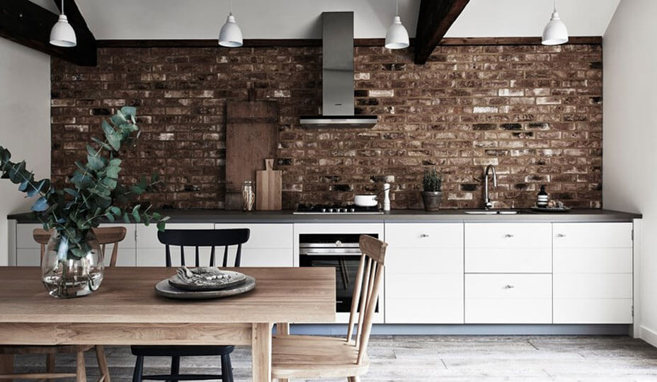 kitchen-with-wall-cabinets-and-a-brick-wall