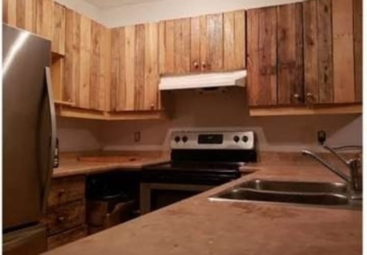old wooden kitchen before renovation
