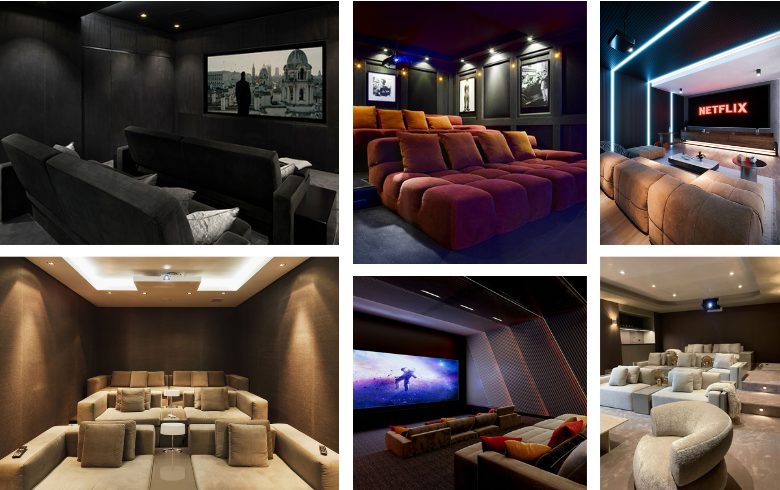 home cinema with architectual lighting