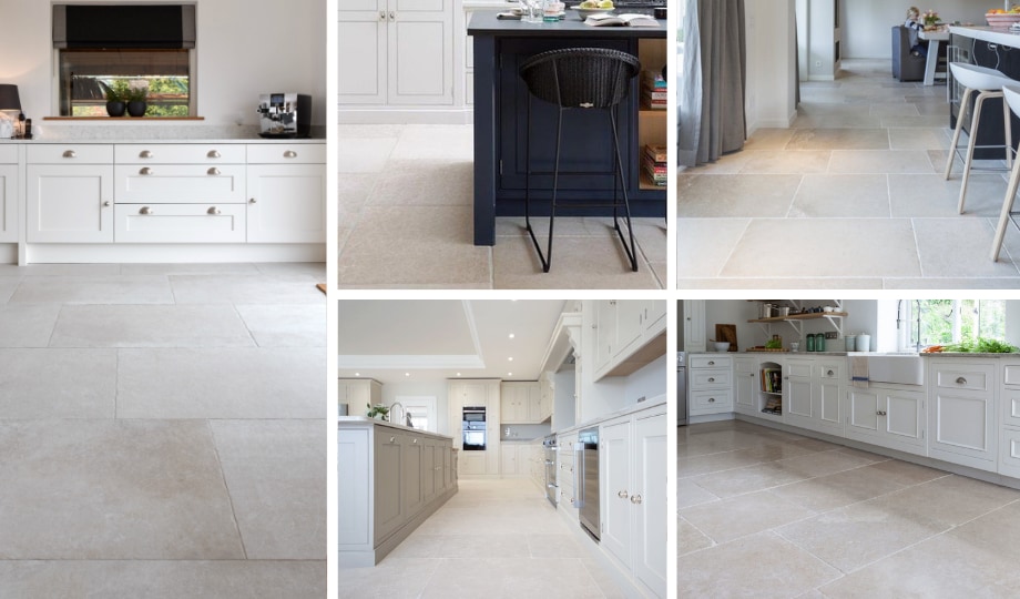 Limestone floors in kitchen