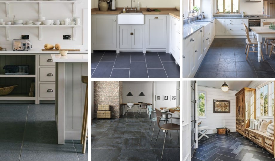 Slate flooring in kitchens