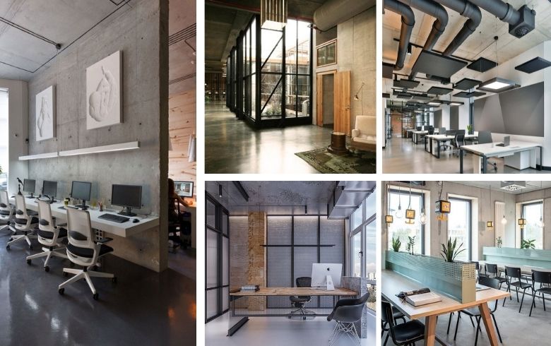 modern offices with concrete accents