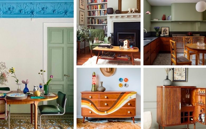 Vintage decor with eclectic furniture and colours