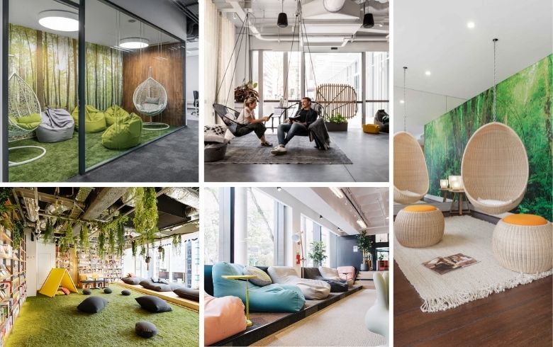 green lounge in offices