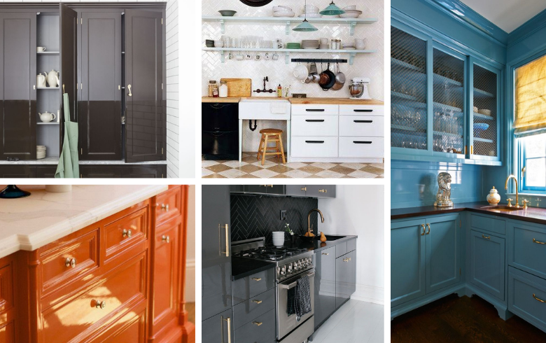 colourful lacquerd cabinets