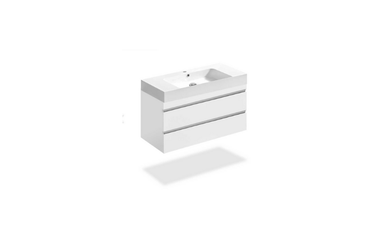 modern white floating or freestanding vanity