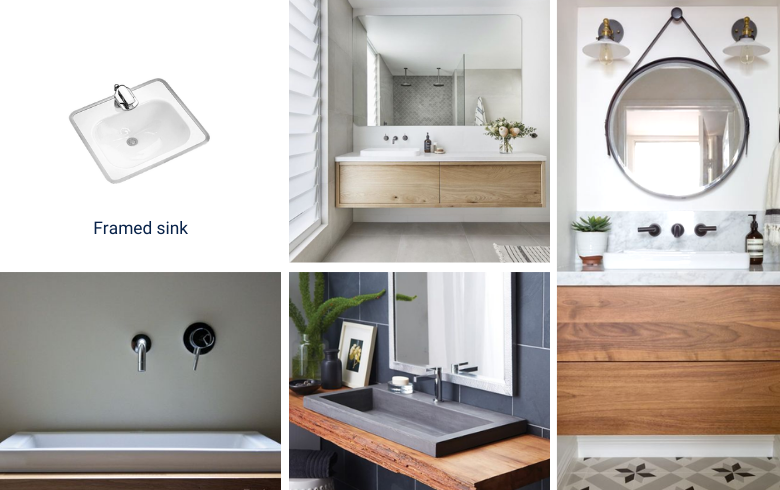 sleek and modern framed bathroom sinks