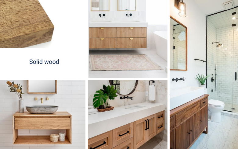 warm and inviting solid wood bathroom vanity