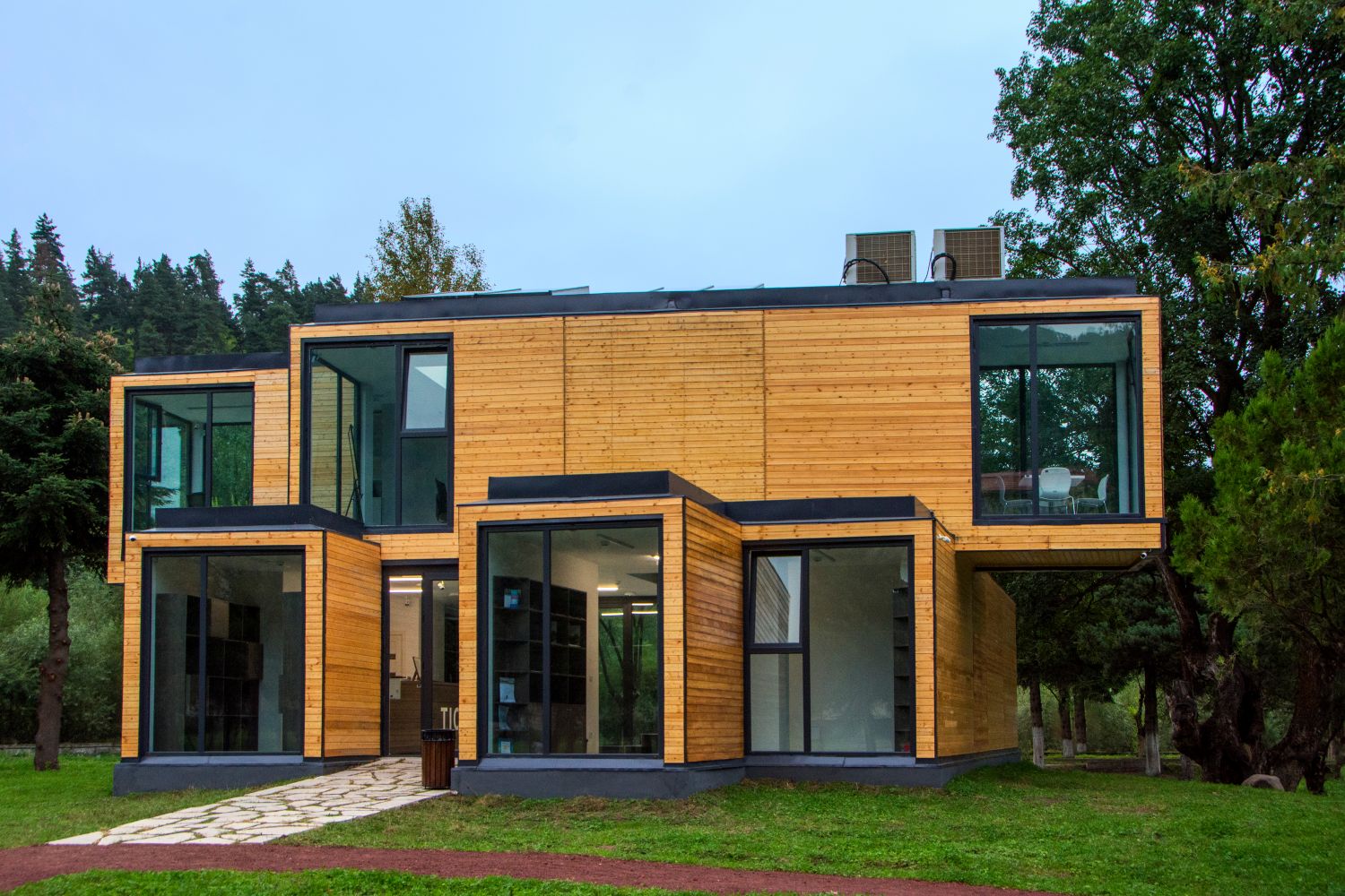 ecological house with wood siding