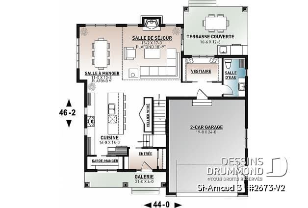 model Saint-Arnaud plan of single-family house Dessins Drummond