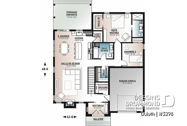 modele Duluth plan de maison de dessins drummond plain-pied
