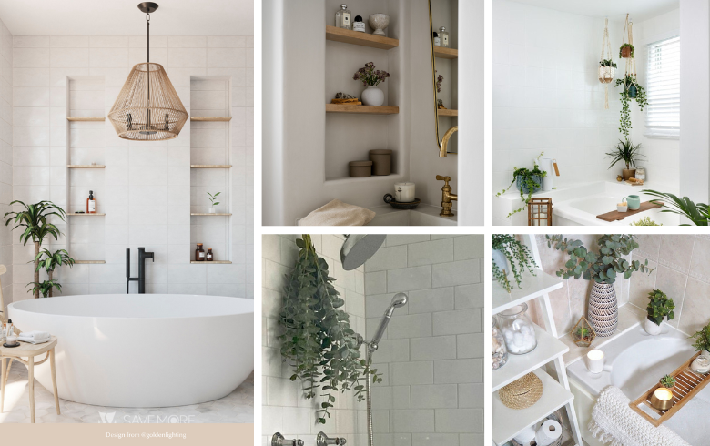 accessoires de verdure minimalistes pour salles de bains de luxe inspirées de la nature