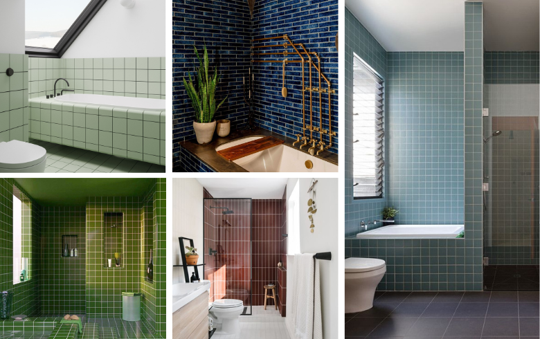 elegant bathrooms with fully tiled showers