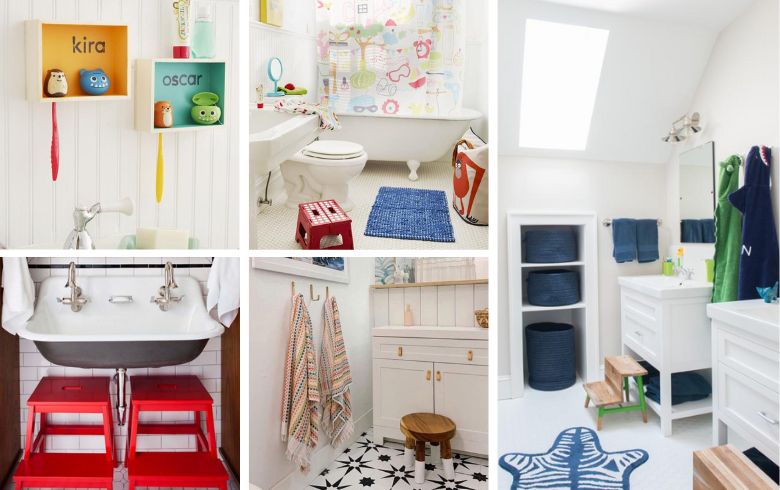 kid-friendly bathroom with adaptable accessories appliances