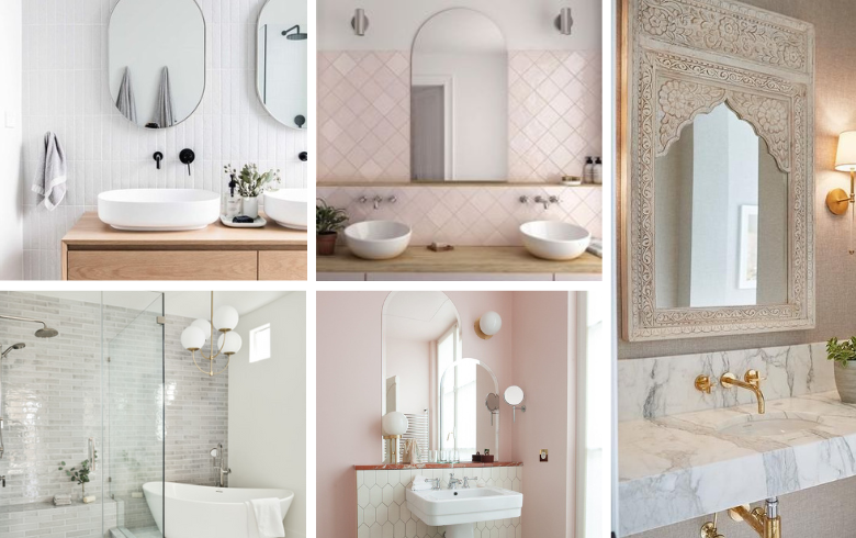 mirror and lighting ornate bathroom accessories