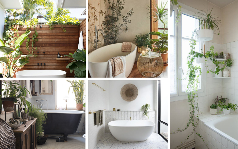 plant decor for nature inspired luxury bathrooms