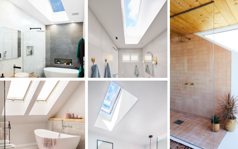 skylights in luxurious bathrooms