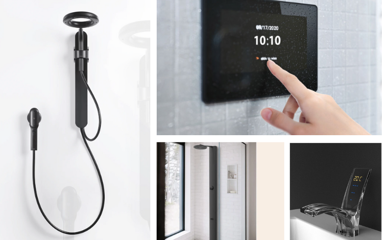 Bathroom gadgets with touch screen