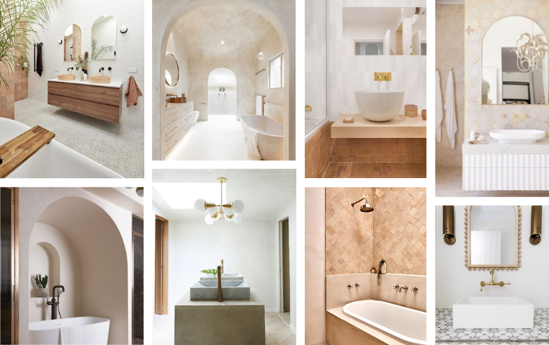 World inspired bathrooms with soft tones