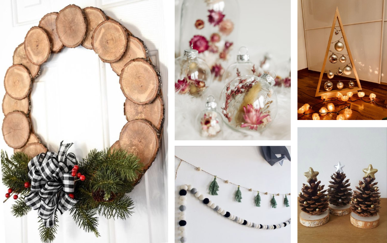 DIY christmas natural and wooden decorations