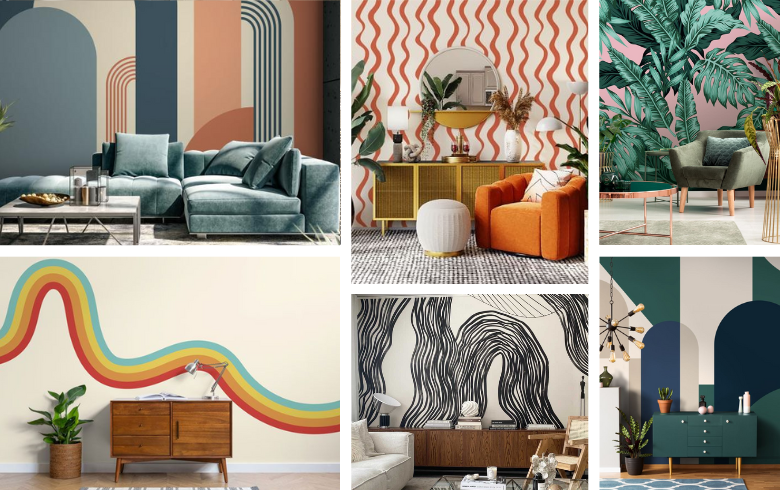 wallpaper in warm tones and circular shapes