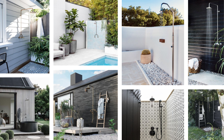 outdoor showers for swimming pool in backyards