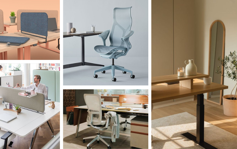 office trends with desk divider, comfortable office chairs and standing desk