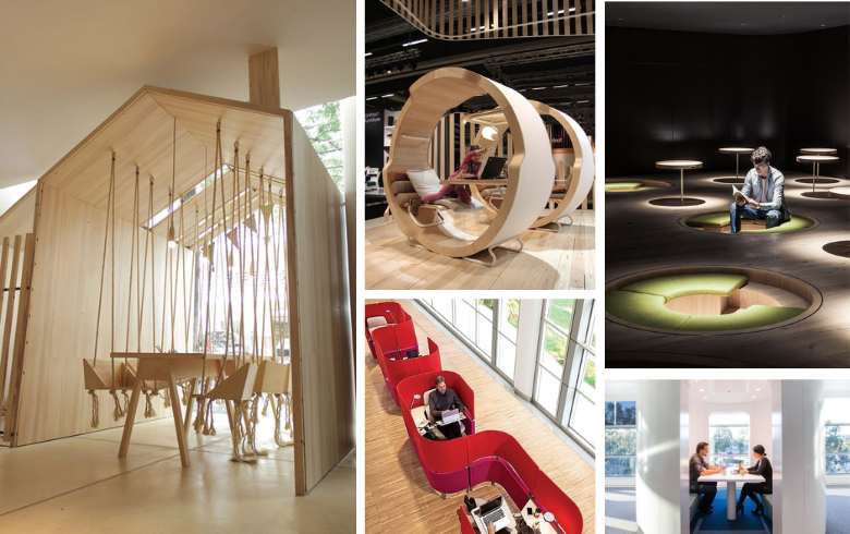 neurodiverse space office trends with private workspaces and fun chairs